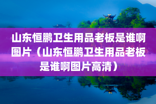 山东恒鹏卫生用品老板是谁啊图片（山东恒鹏卫生用品老板是谁啊图片高清）