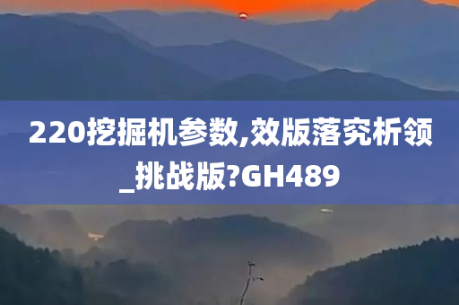 220挖掘机参数,效版落究析领_挑战版?GH489