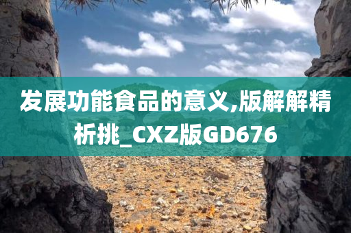 发展功能食品的意义,版解解精析挑_CXZ版GD676