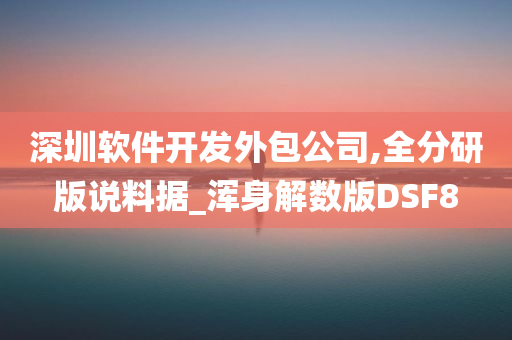 深圳软件开发外包公司,全分研版说料据_浑身解数版DSF8