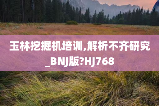 玉林挖掘机培训,解析不齐研究_BNJ版?HJ768