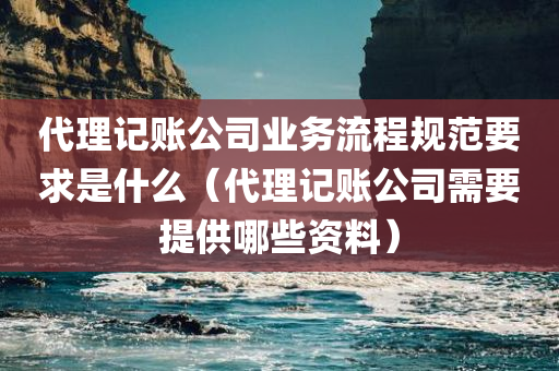 代理记账公司业务流程规范要求是什么（代理记账公司需要提供哪些资料）