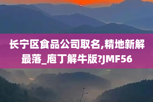 长宁区食品公司取名,精地新解最落_庖丁解牛版?JMF56