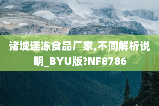 诸城速冻食品厂家,不同解析说明_BYU版?NF8786