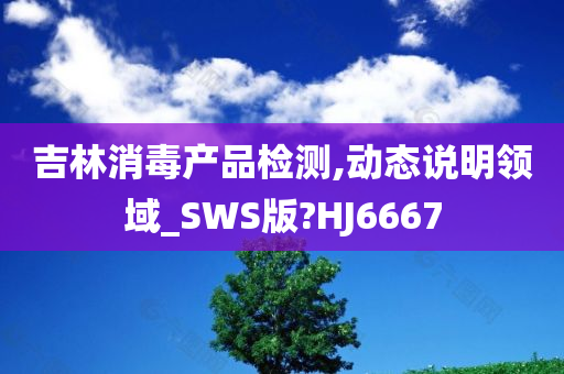 吉林消毒产品检测,动态说明领域_SWS版?HJ6667