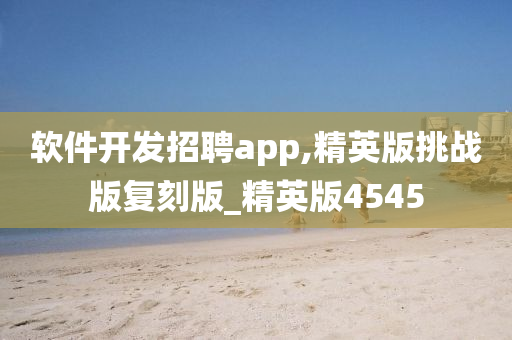 软件开发招聘app,精英版挑战版复刻版_精英版4545