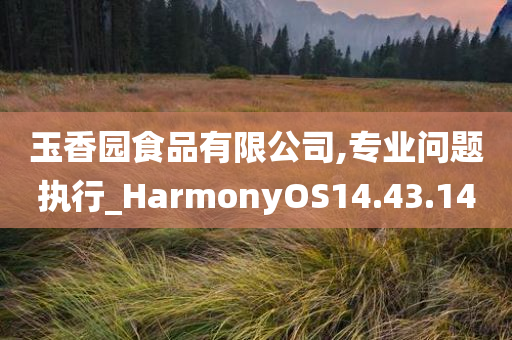 玉香园食品有限公司,专业问题执行_HarmonyOS14.43.14