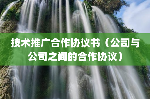 技术推广合作协议书（公司与公司之间的合作协议）