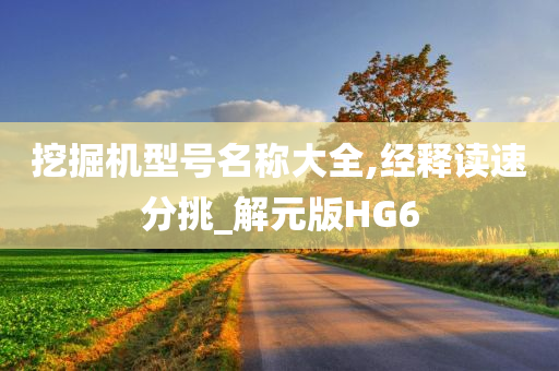 挖掘机型号名称大全,经释读速分挑_解元版HG6