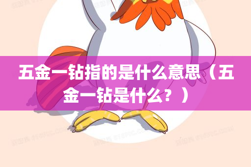 五金一钻指的是什么意思（五金一钻是什么？）