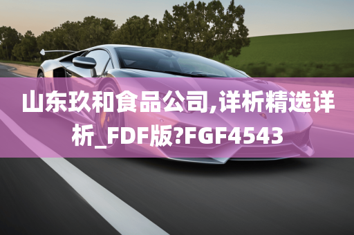 山东玖和食品公司,详析精选详析_FDF版?FGF4543