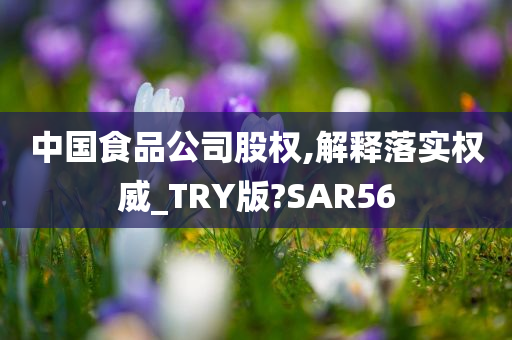 中国食品公司股权,解释落实权威_TRY版?SAR56