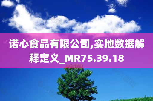 诺心食品有限公司,实地数据解释定义_MR75.39.18