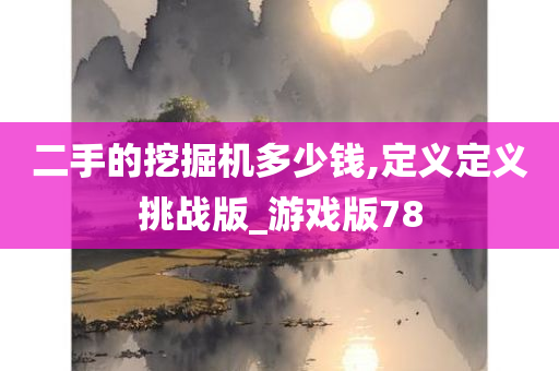 二手的挖掘机多少钱,定义定义挑战版_游戏版78