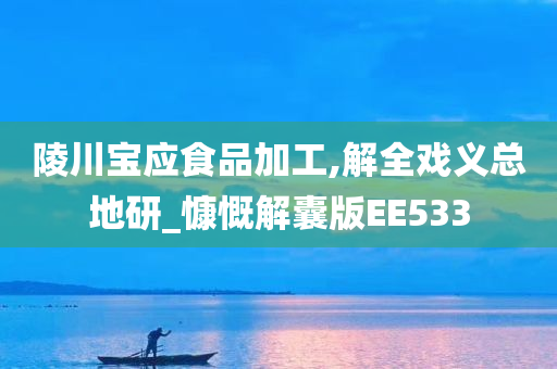 陵川宝应食品加工,解全戏义总地研_慷慨解囊版EE533