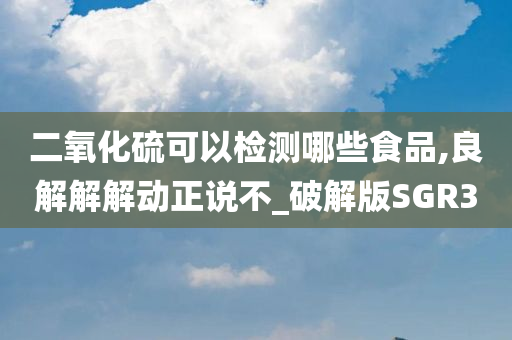 二氧化硫可以检测哪些食品,良解解解动正说不_破解版SGR3