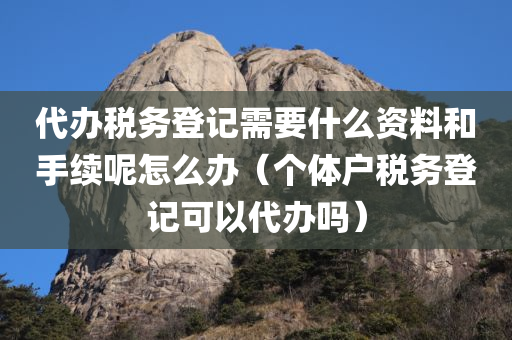 代办税务登记需要什么资料和手续呢怎么办（个体户税务登记可以代办吗）