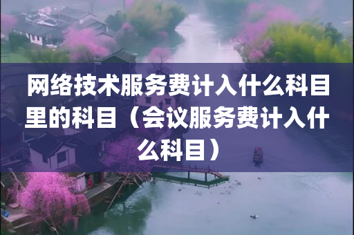 网络技术服务费计入什么科目里的科目（会议服务费计入什么科目）