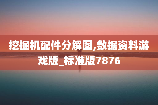 挖掘机配件分解图,数据资料游戏版_标准版7876