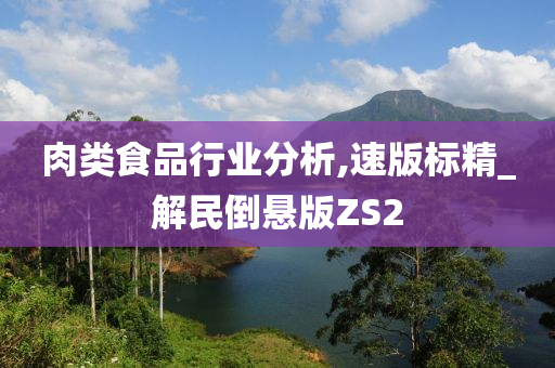 肉类食品行业分析,速版标精_解民倒悬版ZS2