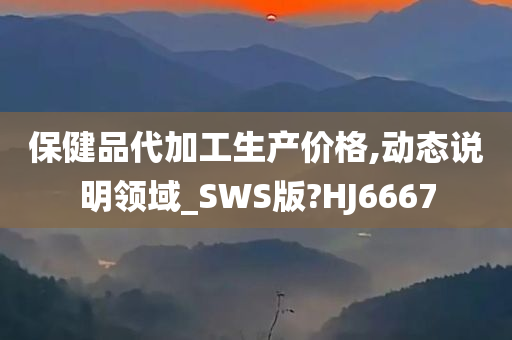 保健品代加工生产价格,动态说明领域_SWS版?HJ6667