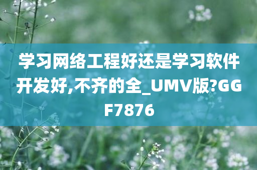 学习网络工程好还是学习软件开发好,不齐的全_UMV版?GGF7876