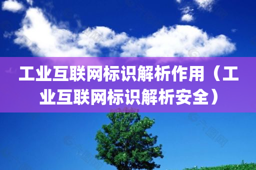 工业互联网标识解析作用（工业互联网标识解析安全）