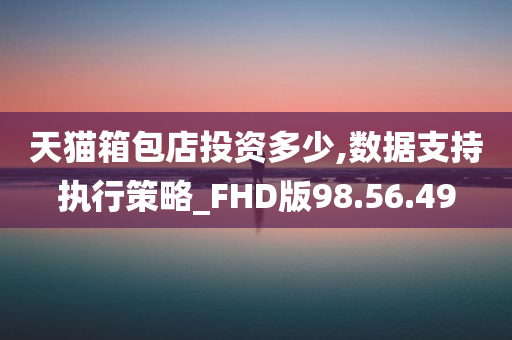 天猫箱包店投资多少,数据支持执行策略_FHD版98.56.49