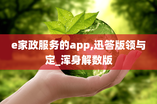 e家政服务的app,迅答版领与定_浑身解数版