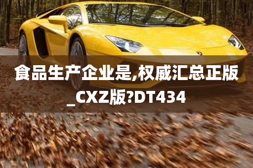 食品生产企业是,权威汇总正版_CXZ版?DT434