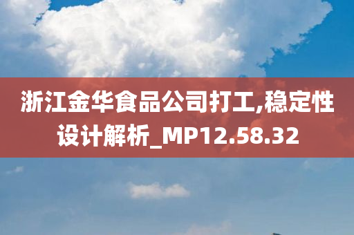 浙江金华食品公司打工,稳定性设计解析_MP12.58.32