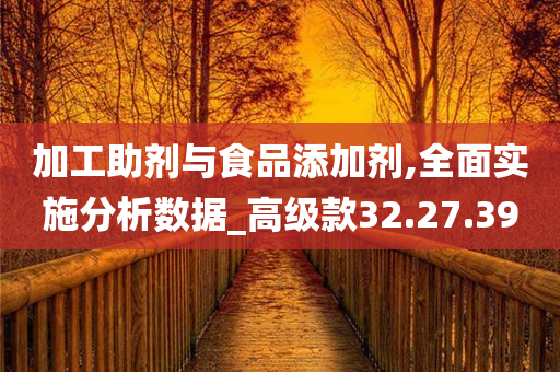 加工助剂与食品添加剂,全面实施分析数据_高级款32.27.39