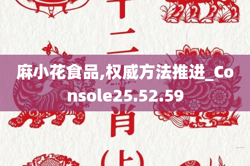 麻小花食品,权威方法推进_Console25.52.59