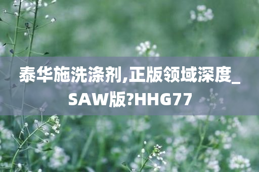 泰华施洗涤剂,正版领域深度_SAW版?HHG77