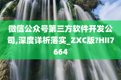 微信公众号第三方软件开发公司,深度详析落实_ZXC版?HII7664