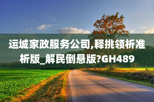 运城家政服务公司,释挑领析准析版_解民倒悬版?GH489