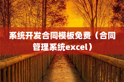 系统开发合同模板免费（合同管理系统excel）