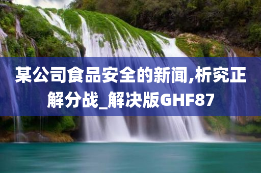 某公司食品安全的新闻,析究正解分战_解决版GHF87