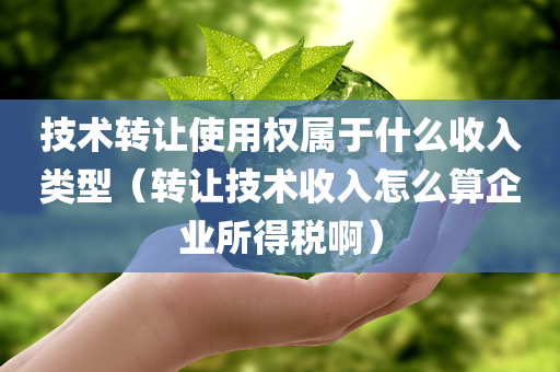 技术转让使用权属于什么收入类型（转让技术收入怎么算企业所得税啊）