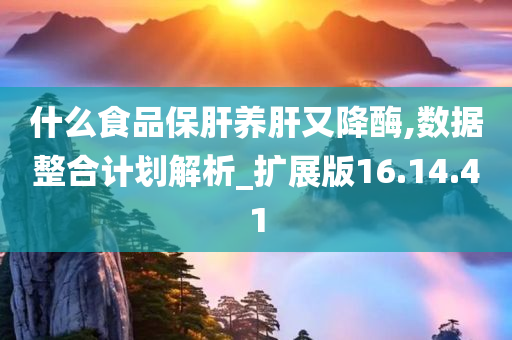 什么食品保肝养肝又降酶,数据整合计划解析_扩展版16.14.41