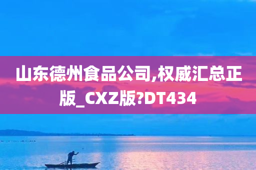 山东德州食品公司,权威汇总正版_CXZ版?DT434