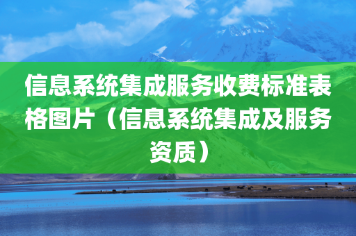 信息系统集成服务收费标准表格图片（信息系统集成及服务资质）