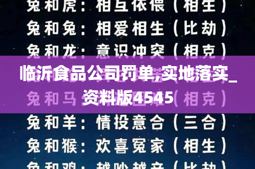 临沂食品公司罚单,实地落实_资料版4545