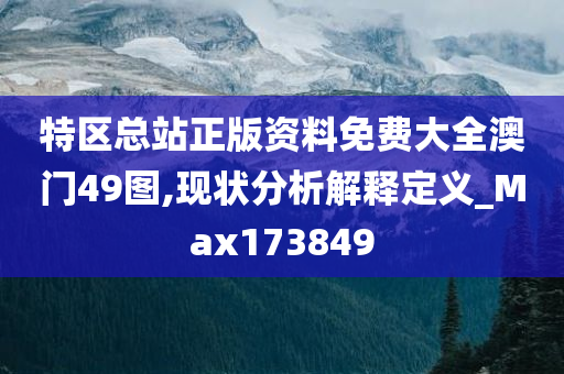 特区总站正版资料免费大全澳门49图,现状分析解释定义_Max173849