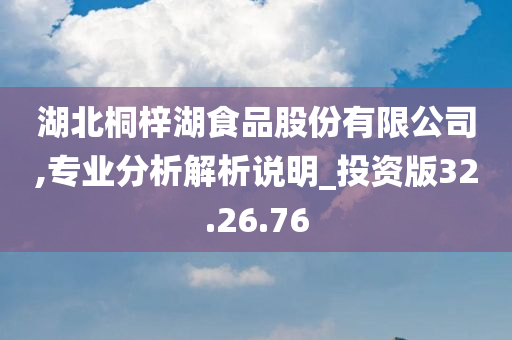 湖北桐梓湖食品股份有限公司,专业分析解析说明_投资版32.26.76