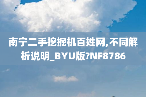 南宁二手挖掘机百姓网,不同解析说明_BYU版?NF8786