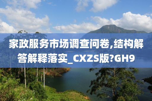 家政服务市场调查问卷,结构解答解释落实_CXZS版?GH9