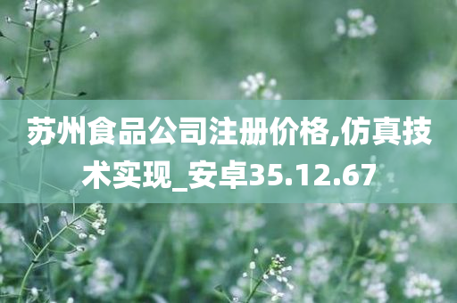 苏州食品公司注册价格,仿真技术实现_安卓35.12.67