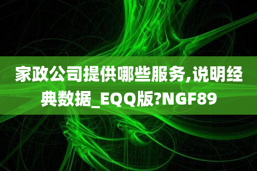 家政公司提供哪些服务,说明经典数据_EQQ版?NGF89