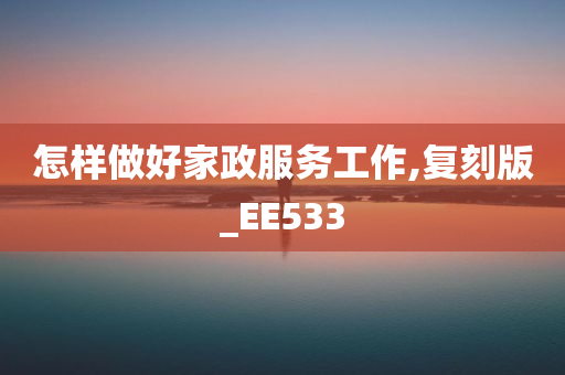 怎样做好家政服务工作,复刻版_EE533